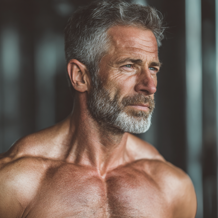 Щаслива літня пара займається спортом